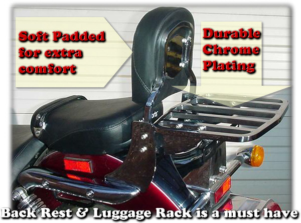 Alpha Sport Hyosung Back Rest, Luggage Rack Sissy bar